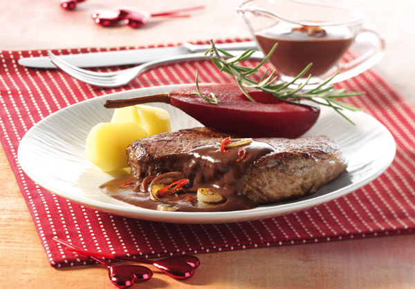 Chili Chocolate Sauce with Rump Steak